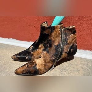 Dear Frances Drift boots kitten booties pony hair pattern boot western size 38